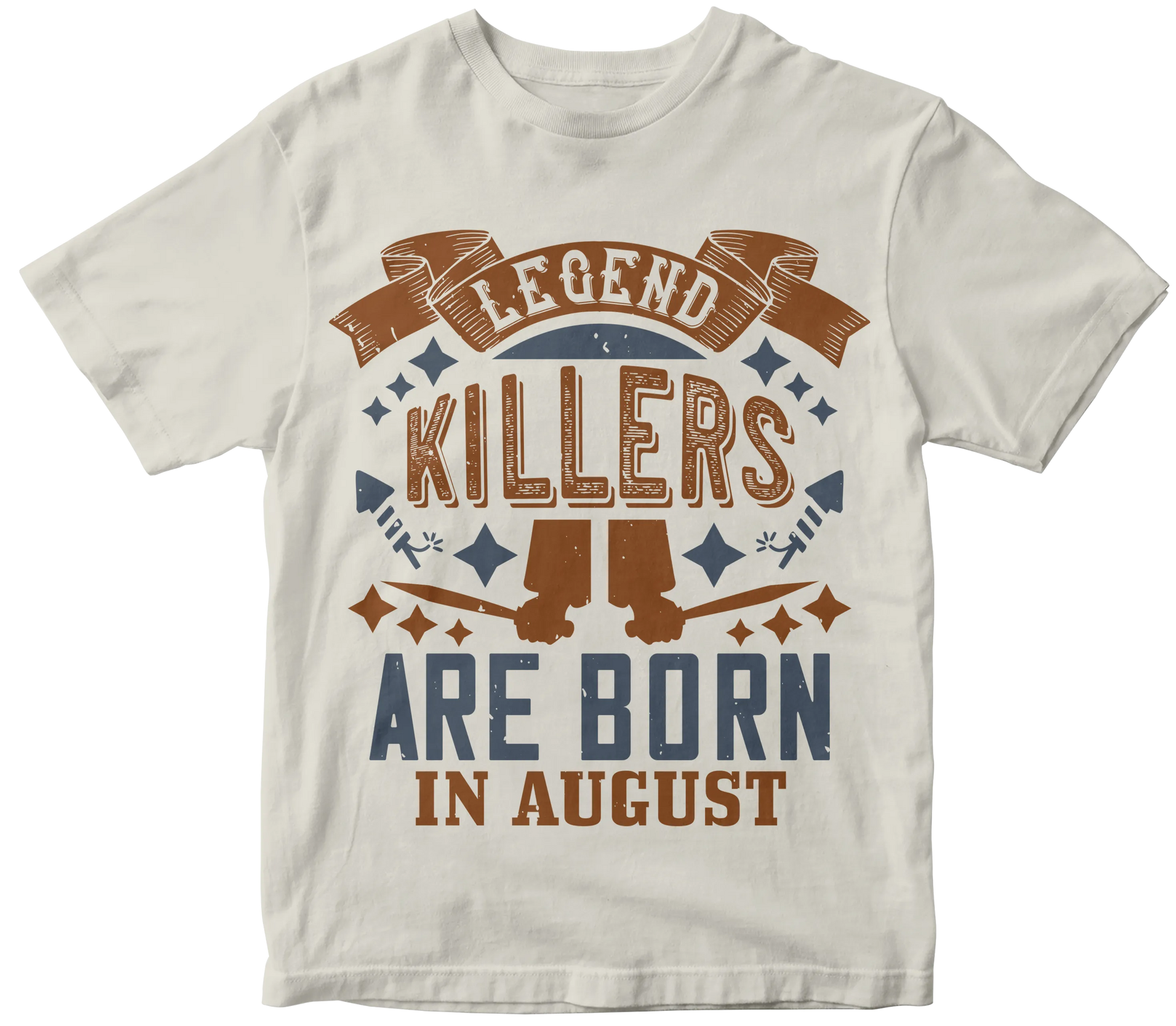 Legends are born in august white tee Mr Perfecto Brand 